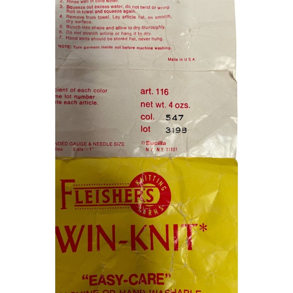 Fleishers Win-Knit Twin-Pak Yarn Red Easy-Care Machine Wash - Lot of 2 - Picture 7 of 7